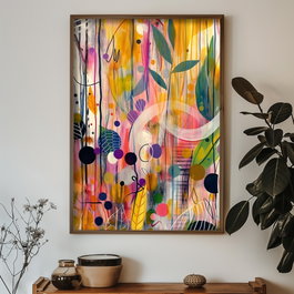 Wallity GE217-L Cuadro Decorativo Multicolor enmarcado en MDF
